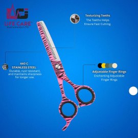 Pink Zebra Print Barber Scissors Set with Case – LCI(Ltd)