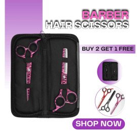 Pink Zebra Print Barber Scissors Set with Case – LCI(Ltd)