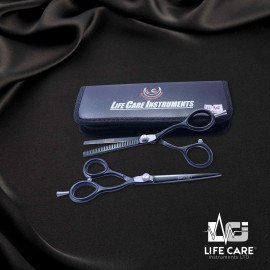 Professional Barber Scissors Hair Cutting Thinning Scissors Black Shears Set Hairdressing Salon Ultra Sharp Blades With Case.
