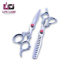 Professional Silver Dragon Handle Hair Scissors-LCI(Ltd)-Silver