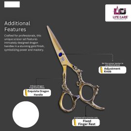 Professional Dragon Handle Hair Scissors Set-LCI(Ltd)-Gold