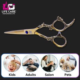 Professional Dragon Handle Hair Scissors Set-LCI(Ltd)-Gold