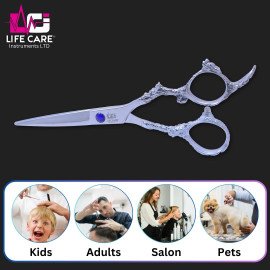 Professional Hair Scissors with Silver Dragon Handle-LCI(Ltd)-Silver