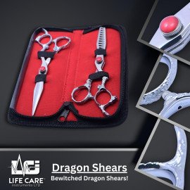 Professional Hair Scissors with Dragon Handle-LCI(Ltd)-Silver