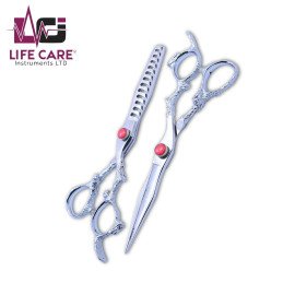 Professional Hair Scissors with Dragon Handle-LCI(Ltd)-Silver