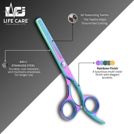 Rainbow Finish Hair Cutting Barber Scissor Set-LCI(Ltd)-Multi