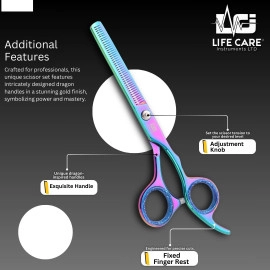 Rainbow Finish Hair Cutting Barber Scissor Set-LCI(Ltd)-Multi