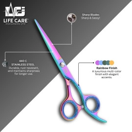 Rainbow Finish Hair Cutting Barber Scissor Set-LCI(Ltd)-Multi