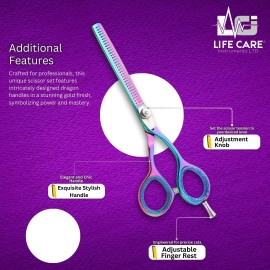 Rainbow-Finish Professional Hairdressing Scissor Set-LCI(Ltd)-Multicolor
