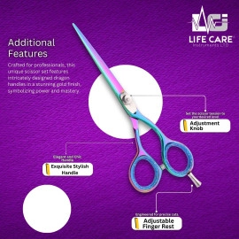 Rainbow-Finish Professional Hairdressing Scissor Set-LCI(Ltd)-Multicolor