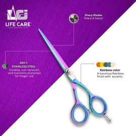 Rainbow-Finish Professional Hairdressing Scissor Set-LCI(Ltd)-Multicolor