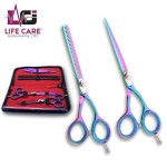 Rainbow-Finish Professional Hairdressing Scissor Set-LCI(Ltd)-Multicolor
