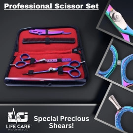 Rainbow-Finish Professional Hairdressing Scissor Set-LCI(Ltd)-Multicolor