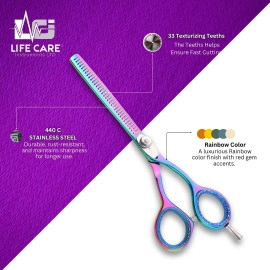 Rainbow-Finish Professional Hairdressing Scissor Set-LCI(Ltd)-Multicolor