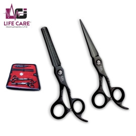 Professional Black-Finish Hairdressing Scissor Set-LCI(Ltd)-Black