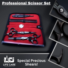 Professional Black-Finish Hairdressing Scissor Set-LCI(Ltd)-Black