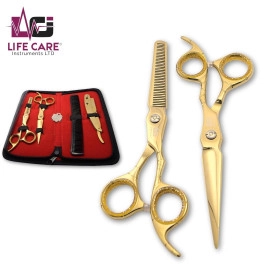 Professional Gold Finish Hair Scissors-LCI(Ltd)-Gold