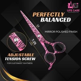 Lavish style hair cutting barber scissors-LCI (Ltd)-(Pink Paper Coted)