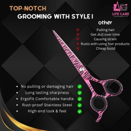 Lavish style hair cutting barber scissors-LCI (Ltd)-(Pink Paper Coted)