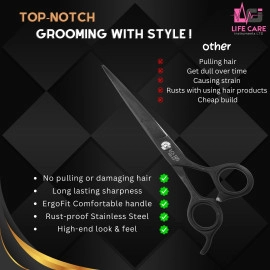 Premium hair cutting barber scissors-LCI (Ltd)-(Black)