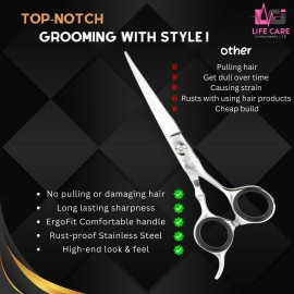 Best Hair Cutting Barber Shear 6 inch LCI (Ltd)-(Silver)