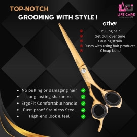Premium Quality Barber Hair Scissors 6.5inch- LCI(Ltd)-(Gold)