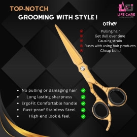 New Hair Cutting Barber Scissors 7.25 inch - LCI (Ltd)-(Gold)