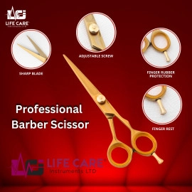 Professional Hair Scissors Stainless Steel-6 inch-LCI (Ltd)-(Gold)