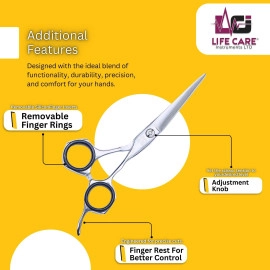 Professional Barber Scissors by Life Care Instruments LTD – Precision Hair Cutting Shears for Expert Stylists