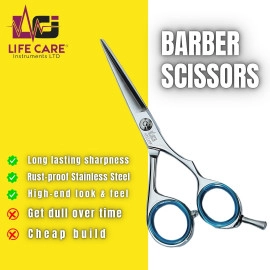 Professional Barber Hair Dressing Silver Scissors Barber Salon Shears-LCI(Ltd)