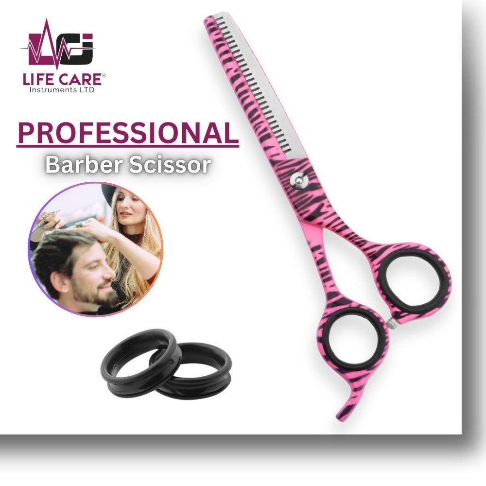 Professional Barber Thinning Shears-LCI (Ltd)-(Pink-Paper-Coated)