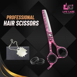 Professional Barber Thinning Shears-LCI (Ltd)-(Pink-Paper-Coated)