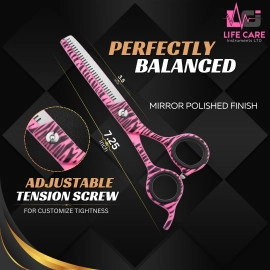 Professional Barber Thinning Shears-LCI (Ltd)-(Pink-Paper-Coated)
