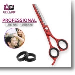 Professional Barber Thinning Shears- LCI (Ltd)-(Red Paper Coated)