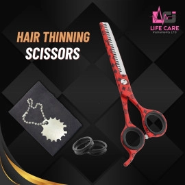 Professional Barber Thinning Shears- LCI (Ltd)-(Red Paper Coated)