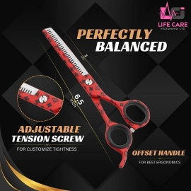 Professional Barber Thinning Shears- LCI (Ltd)-(Red Paper Coated)
