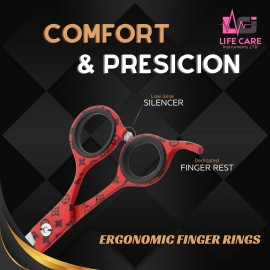 Professional Barber Thinning Shears- LCI (Ltd)-(Red Paper Coated)