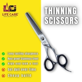 Professional Thinning Silver Scissor By Life Care Instruments LTD