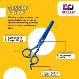Premium Thinning Blue Scissor by Life Care Instruments LTD