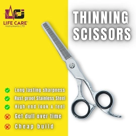 Premium Thinning Silver Scissor by Life Care Instruments LTD