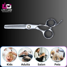 Professional Thinning Silver Scissor by Life Care Instruments LTD