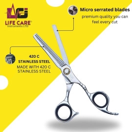 Professional Thinning Silver Scissor by Life Care Instruments LTD
