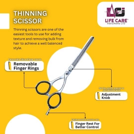 High-Quality Thinning Silver Scissors by Life Care Instruments LTD.