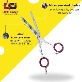 Top-Tier Thinning Silver Scissors by Life Care Instruments LTD