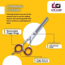 Top-Tier Thinning Silver Scissors by Life Care Instruments LTD