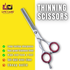Top-Tier Thinning Silver Scissors by Life Care Instruments LTD