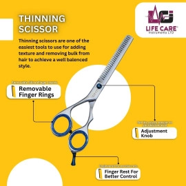 Superior Thinning Silver Scissors by Life Care Instruments LTD