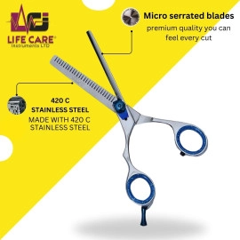 Superior Thinning Silver Scissors by Life Care Instruments LTD
