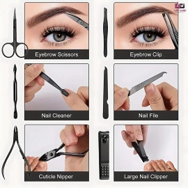 15-Piece Black Professional Manicure and Pedicure Kit-LCI(Ltd)