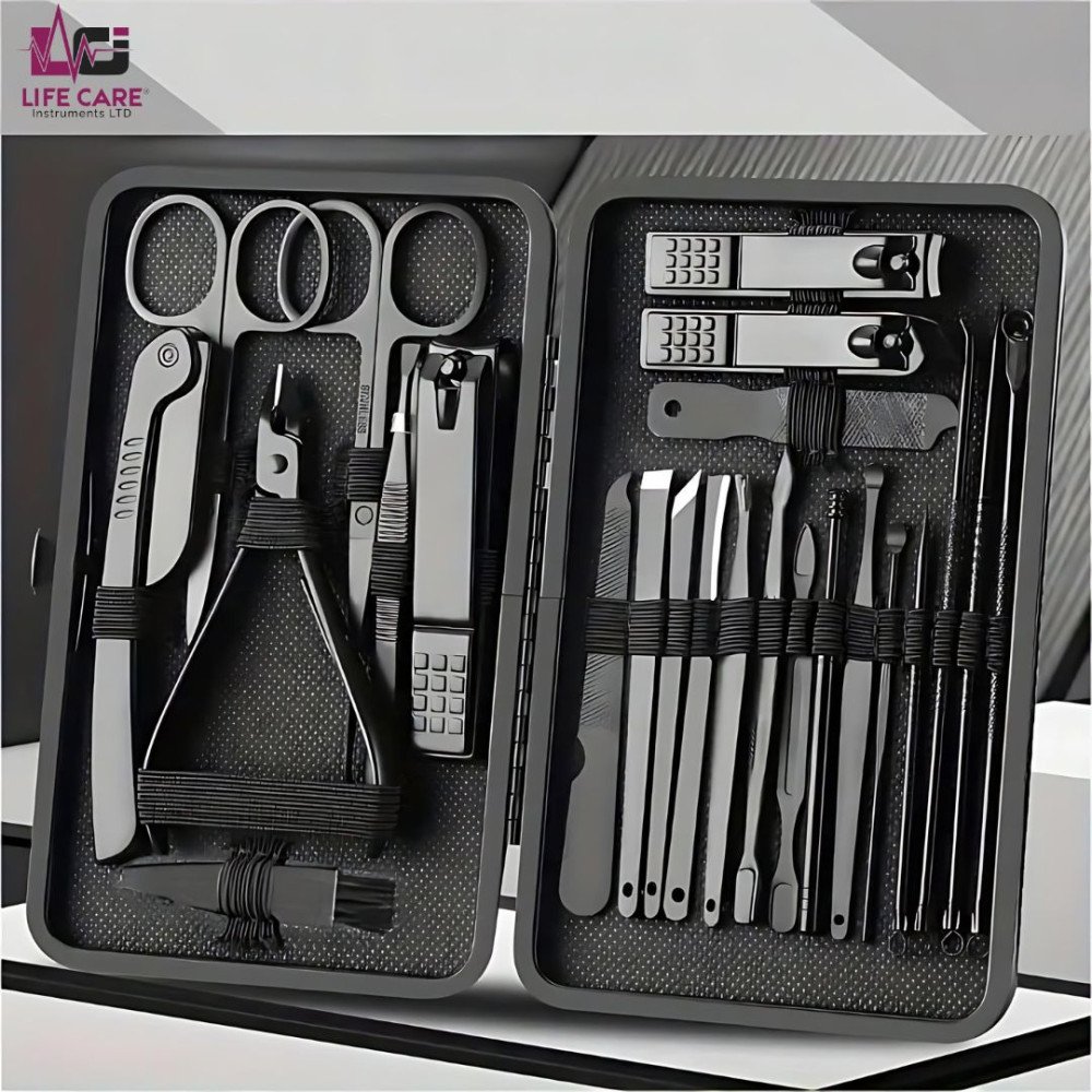 24-Piece Black Professional Manicure and Pedicure Kit-LCI(Ltd)
